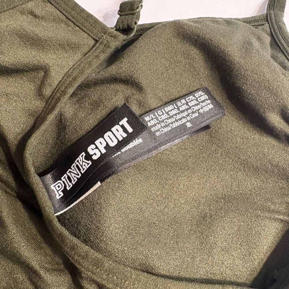 Victoria’s Secret Pink Olive Green Seamless Workout Tights and Sports Bra M/L - Picture 12 of 12